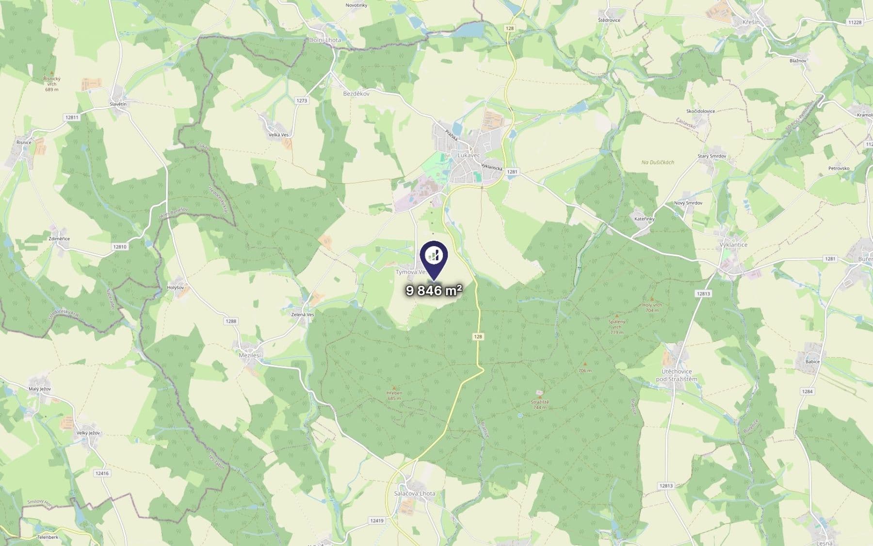 Predaj pozemku 9.846 m², Lukavec, Kraj Vysočina Predaj pozemku 9.846 m², Lukavec, Kraj Vysočina
