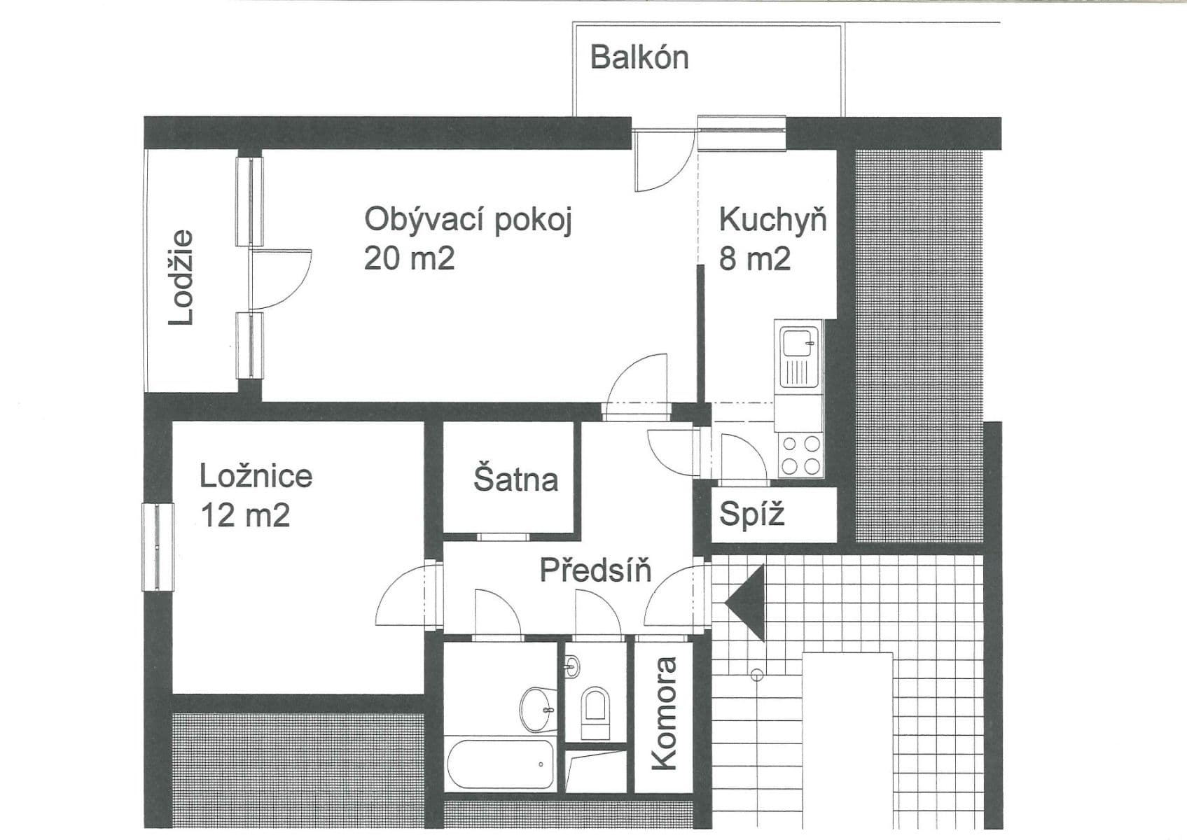 Prenájom bytu 2-izbový 62 m², Hoškova, Praha, Praha Prenájom bytu 2-izbový 62 m², Hoškova, Praha, Praha