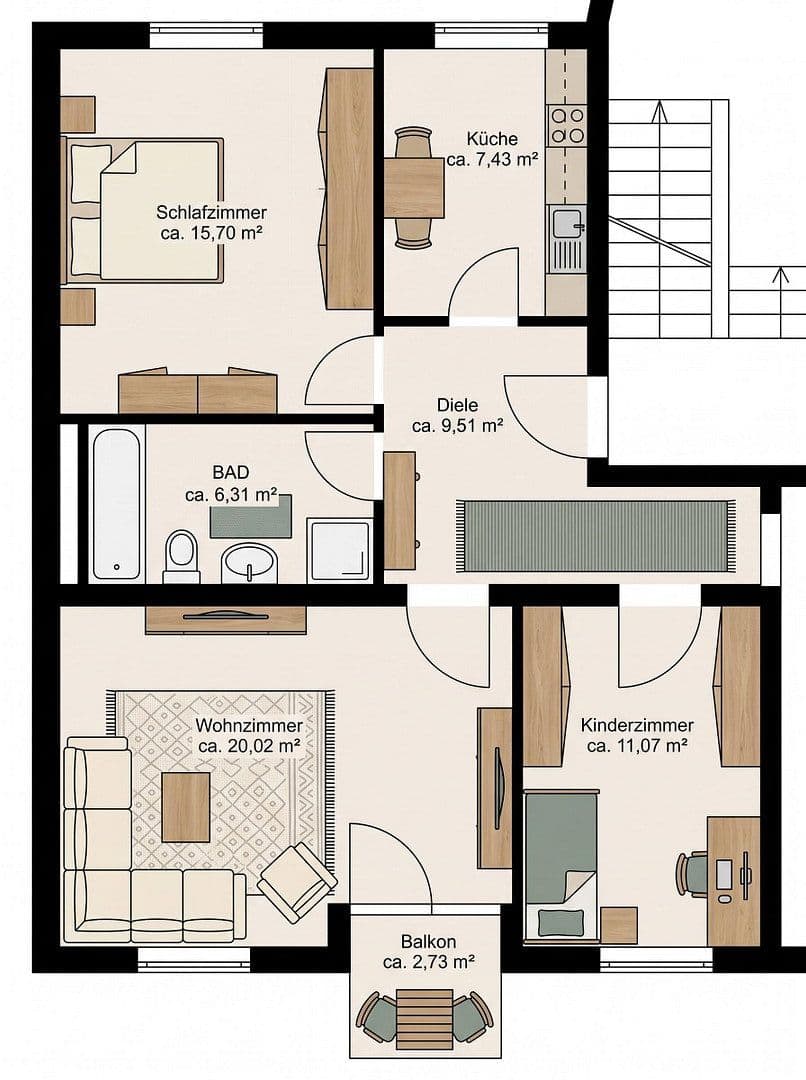 Predaj bytu 3-izbový 71 m², Moselstrasse 1-3, Mainz, Porýnie-Falcko Predaj bytu 3-izbový 71 m², Moselstrasse 1-3, Mainz, Porýnie-Falcko