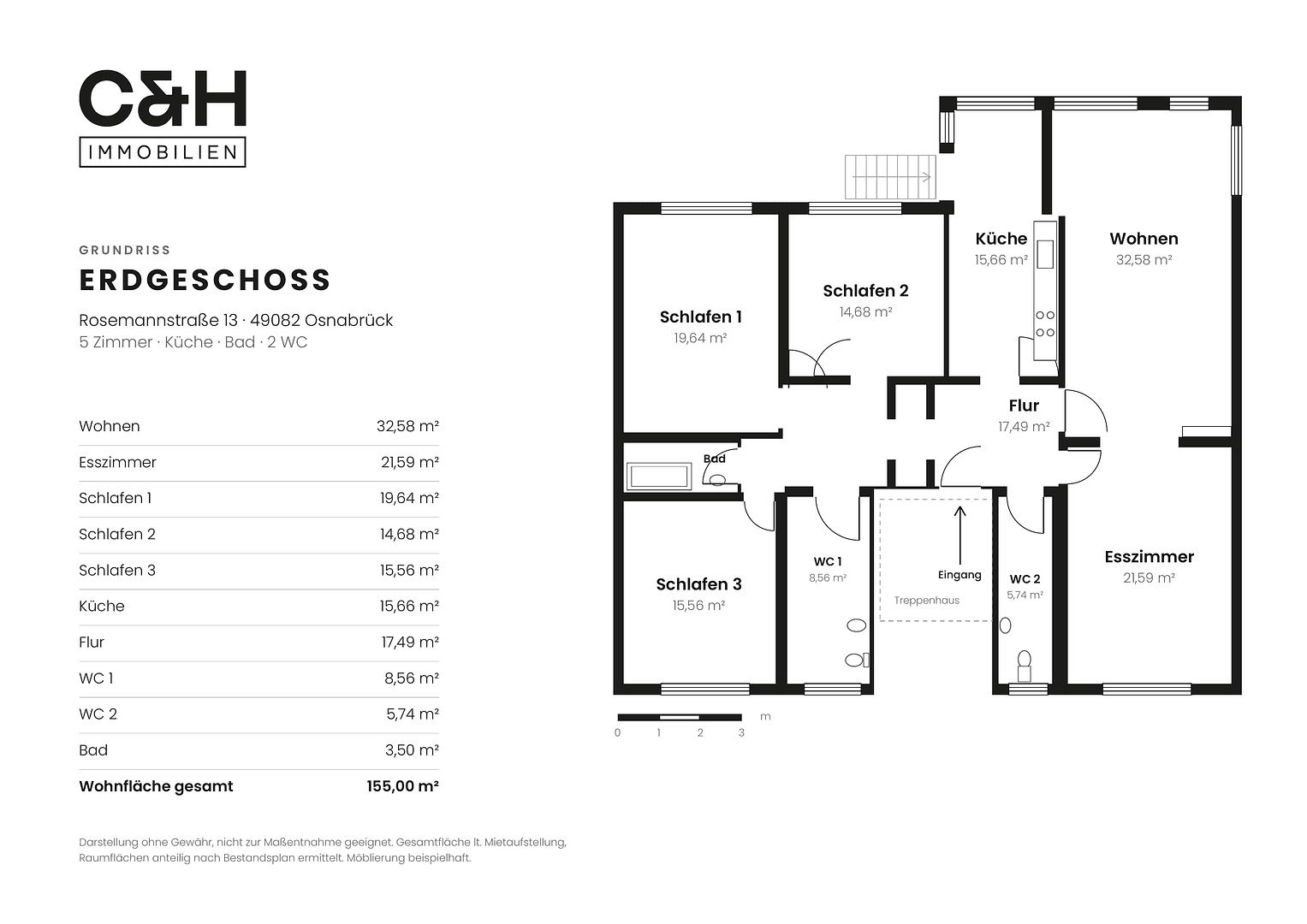 Prenájom bytu 4-izbový 150 m², Rosemannstraße 13, Osnabrück, Dolné Sasko Prenájom bytu 4-izbový 150 m², Rosemannstraße 13, Osnabrück, Dolné Sasko