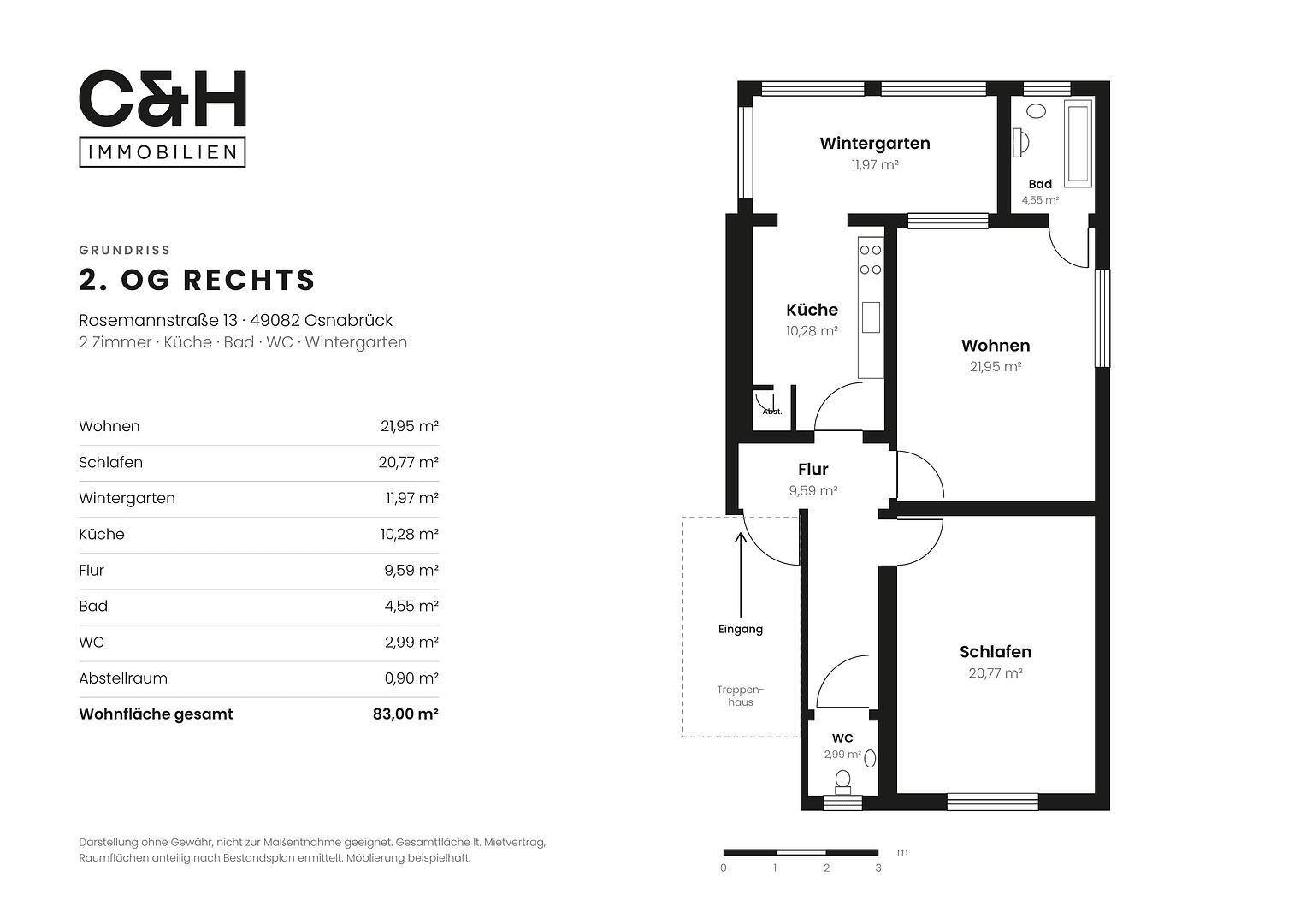 Prenájom bytu 2-izbový 83 m², Rosemannstraße 13, Osnabrück, Dolné Sasko Prenájom bytu 2-izbový 83 m², Rosemannstraße 13, Osnabrück, Dolné Sasko
