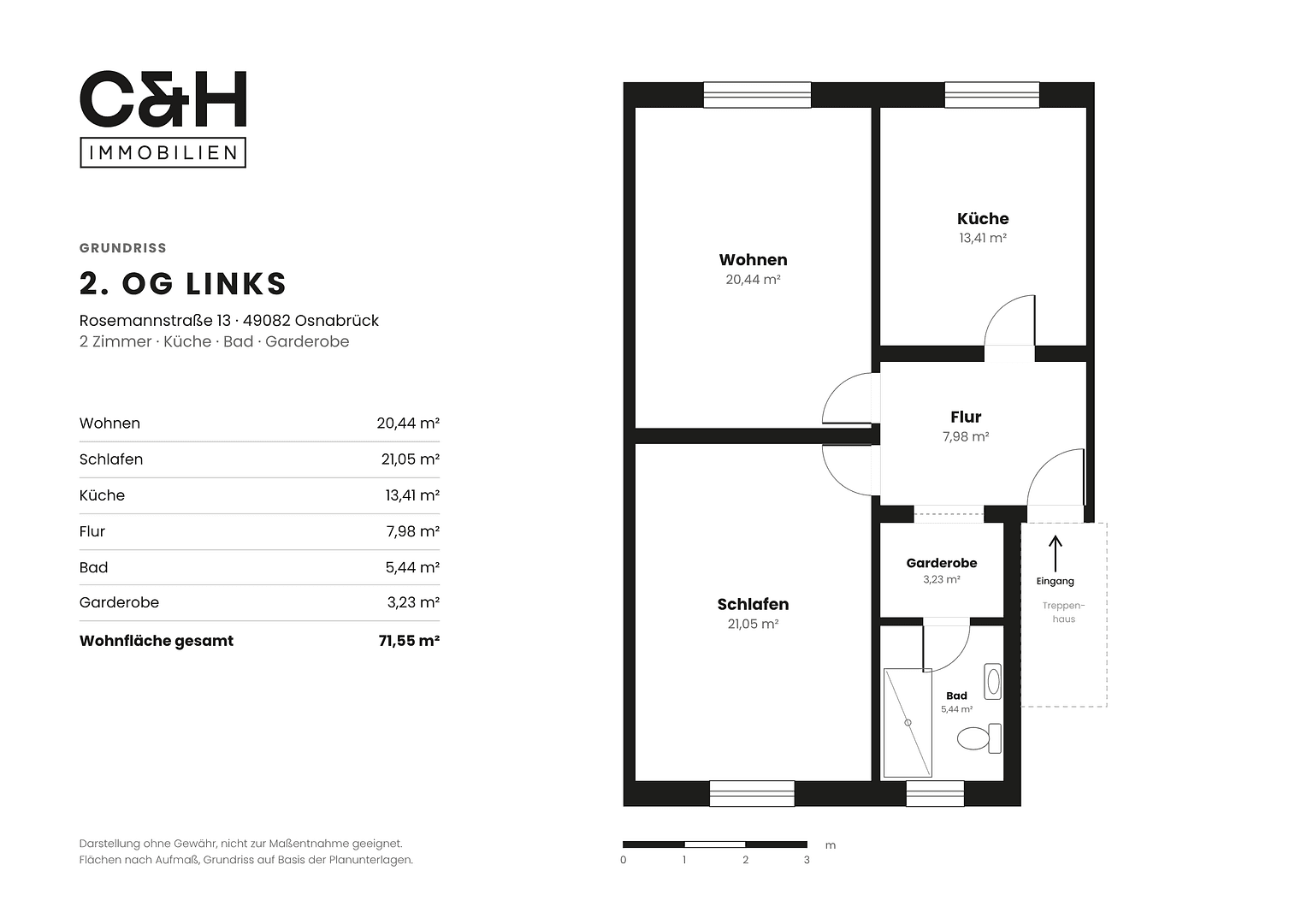 Prenájom bytu 2-izbový 72 m², Rosemannstraße 13, Osnabrück, Dolné Sasko Prenájom bytu 2-izbový 72 m², Rosemannstraße 13, Osnabrück, Dolné Sasko