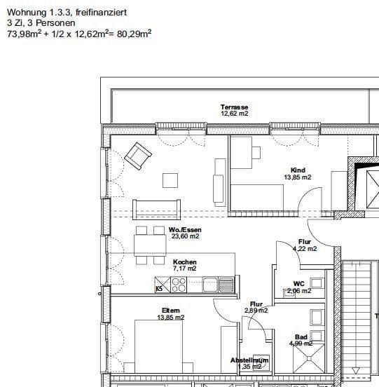 Prenájom bytu 3-izbový 81 m², Norbert-Glanzberg-Straße 2, Würzburg, Bavorsko Prenájom bytu 3-izbový 81 m², Norbert-Glanzberg-Straße 2, Würzburg, Bavorsko