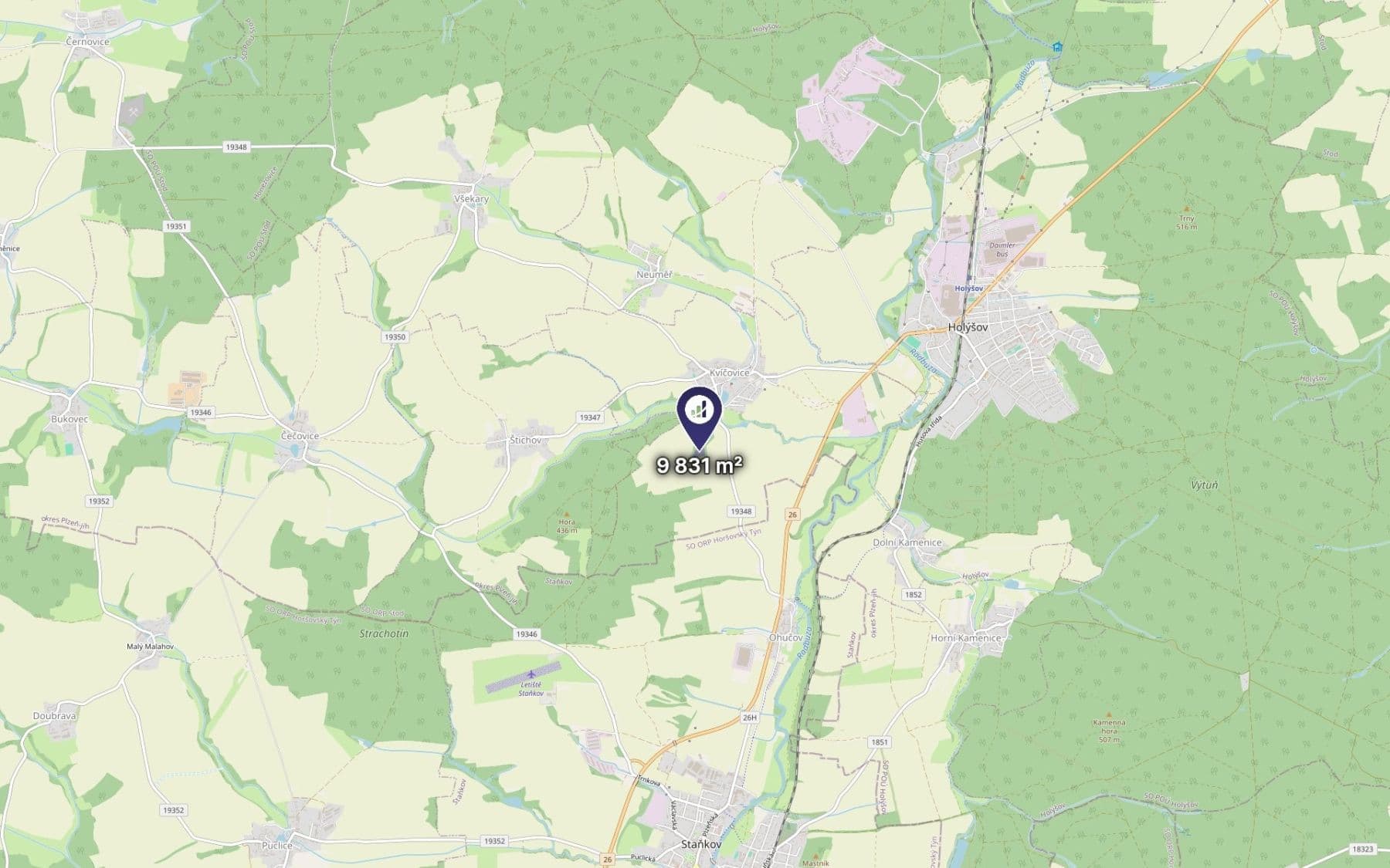 Predaj pozemku 3.277 m², Kvíčovice, Plzeňský kraj Predaj pozemku 3.277 m², Kvíčovice, Plzeňský kraj