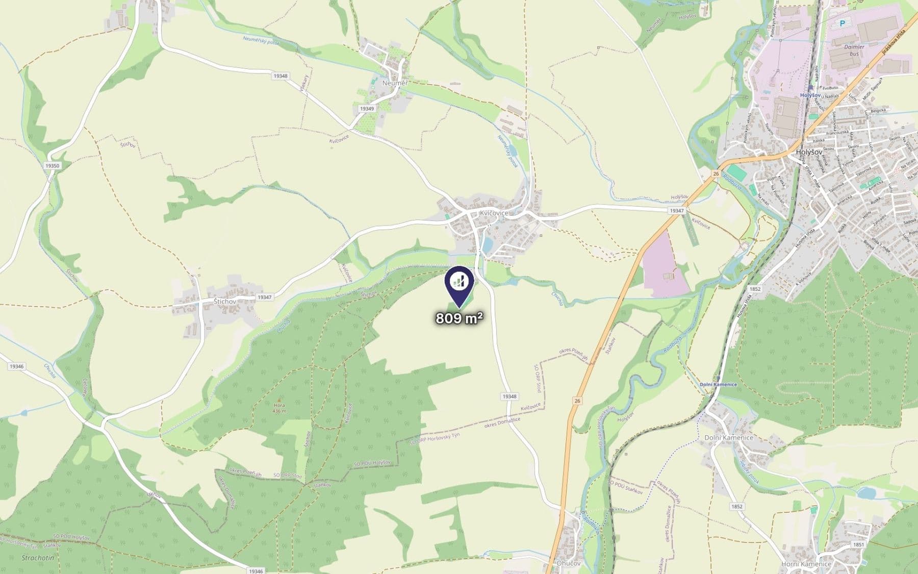 Predaj pozemku 270 m², Kvíčovice, Plzeňský kraj Predaj pozemku 270 m², Kvíčovice, Plzeňský kraj