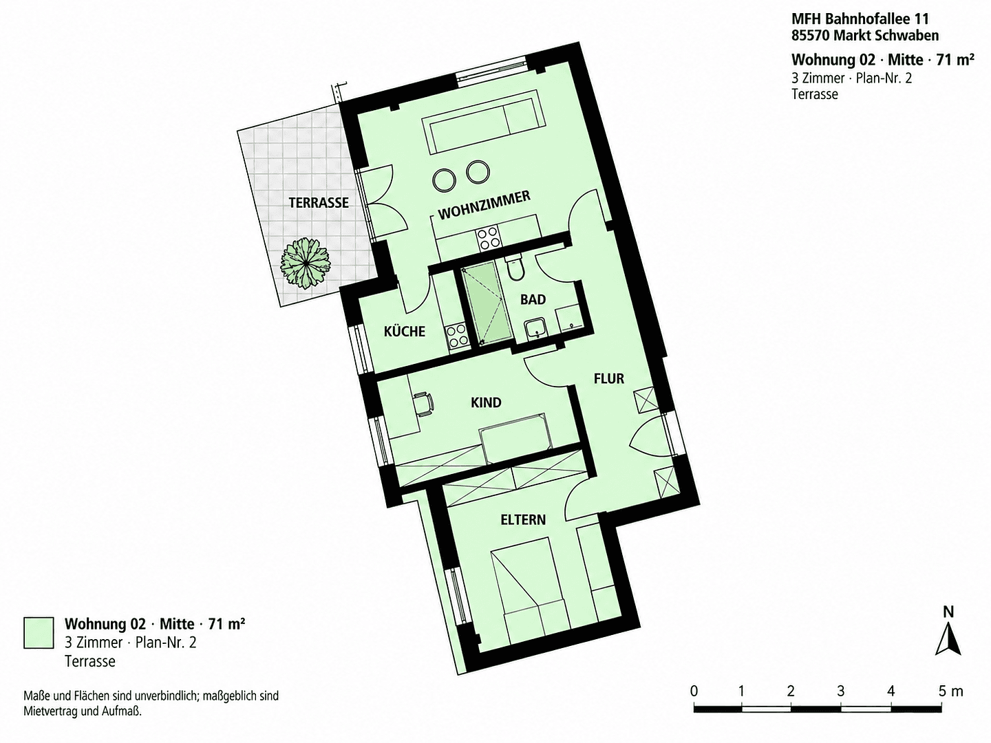 Prenájom bytu 3-izbový 71 m², Bahnhofallee 11, Markt Schwaben, Bavorsko Prenájom bytu 3-izbový 71 m², Bahnhofallee 11, Markt Schwaben, Bavorsko