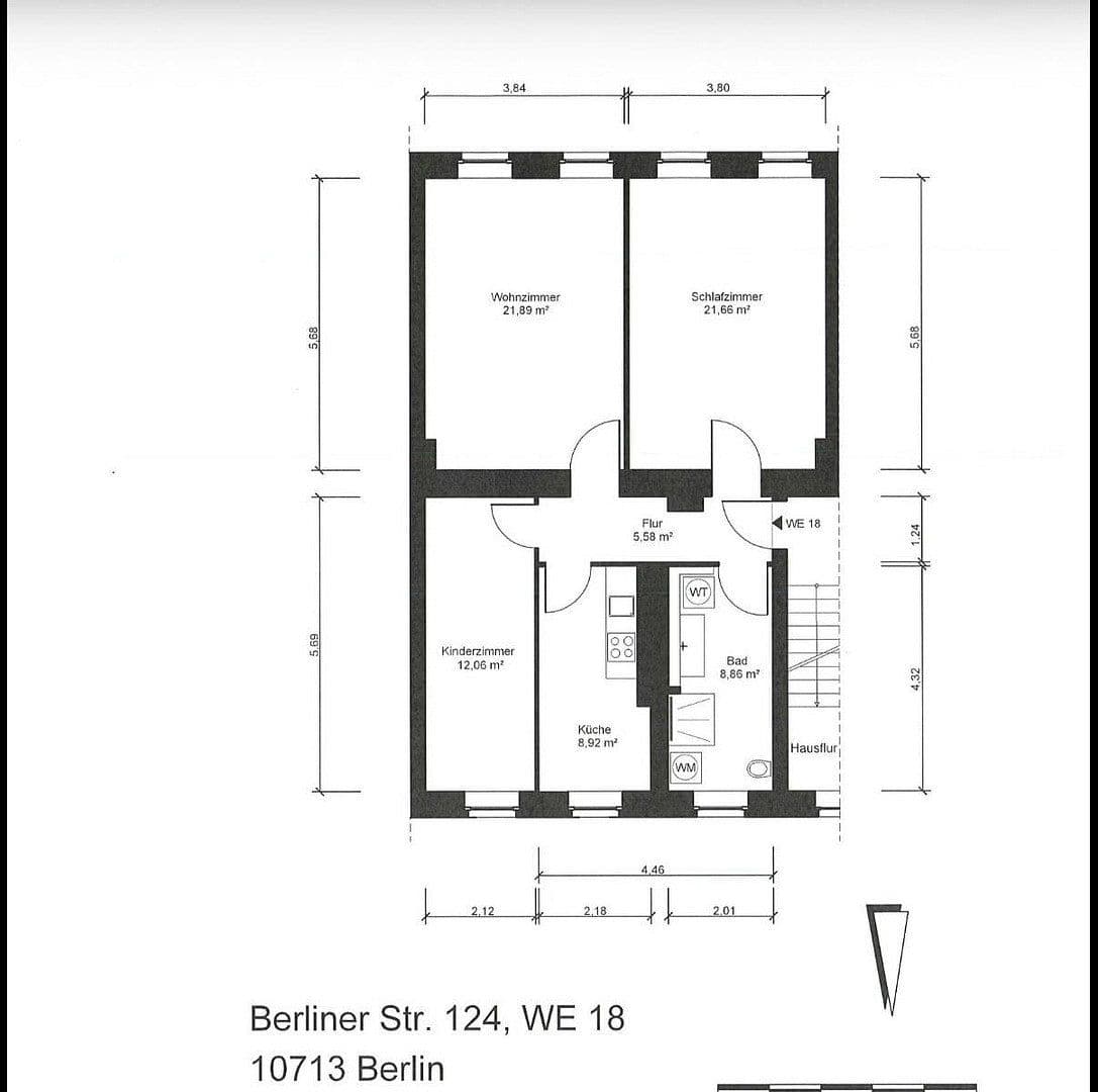 Prenájom bytu 3-izbový 80 m², Berlin, Berlín Prenájom bytu 3-izbový 80 m², Berlin, Berlín