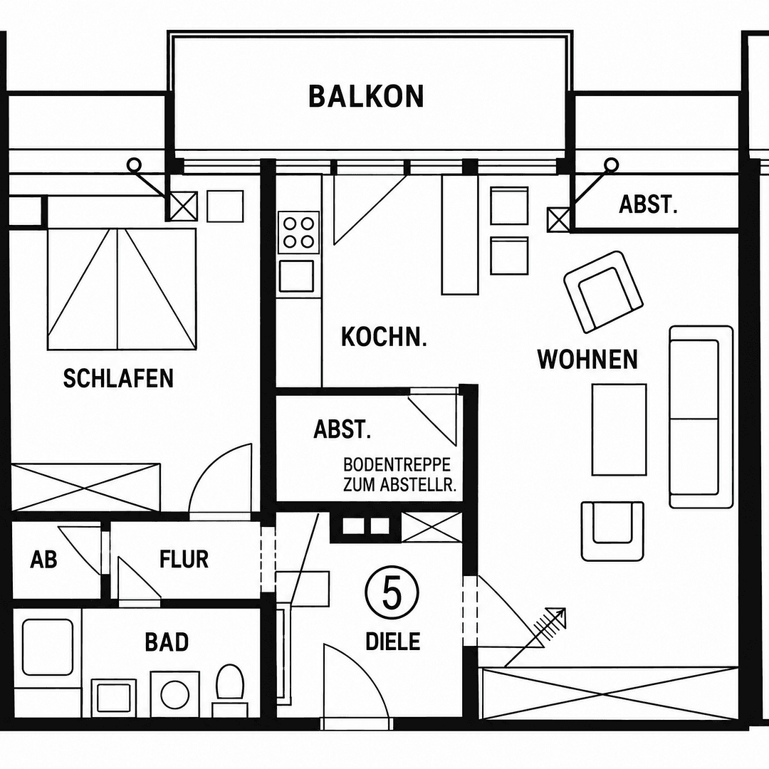 Prenájom bytu 2-izbový 56 m², Teichweg 3A, Osnabrück, Dolné Sasko Prenájom bytu 2-izbový 56 m², Teichweg 3A, Osnabrück, Dolné Sasko
