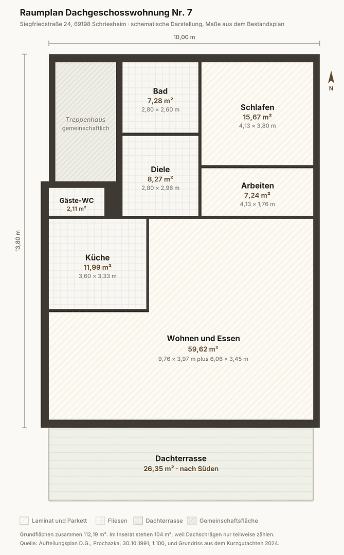 Prenájom bytu 3-izbový 104 m², Siegfriedstr. 24, Schriesheim, Bádensko-Wurttembersko Prenájom bytu 3-izbový 104 m², Siegfriedstr. 24, Schriesheim, Bádensko-Wurttembersko