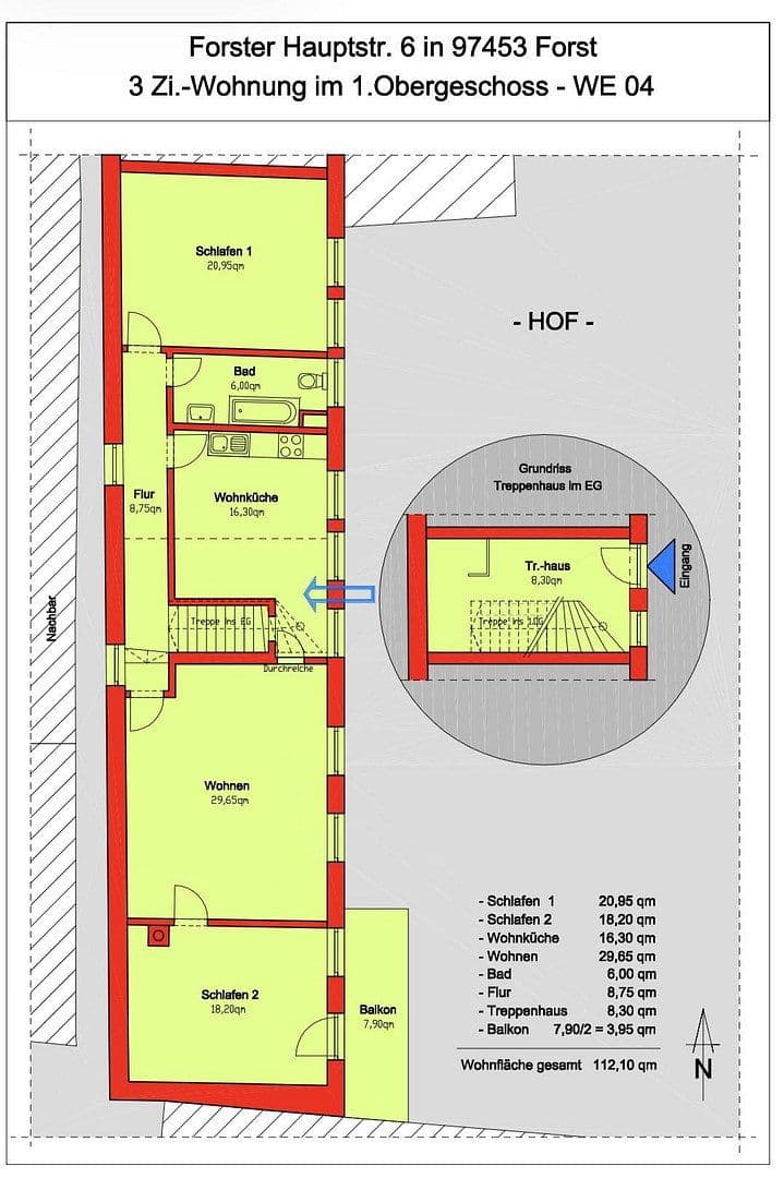 Prenájom bytu 3-izbový 112 m², Schonungen, Bavorsko Prenájom bytu 3-izbový 112 m², Schonungen, Bavorsko