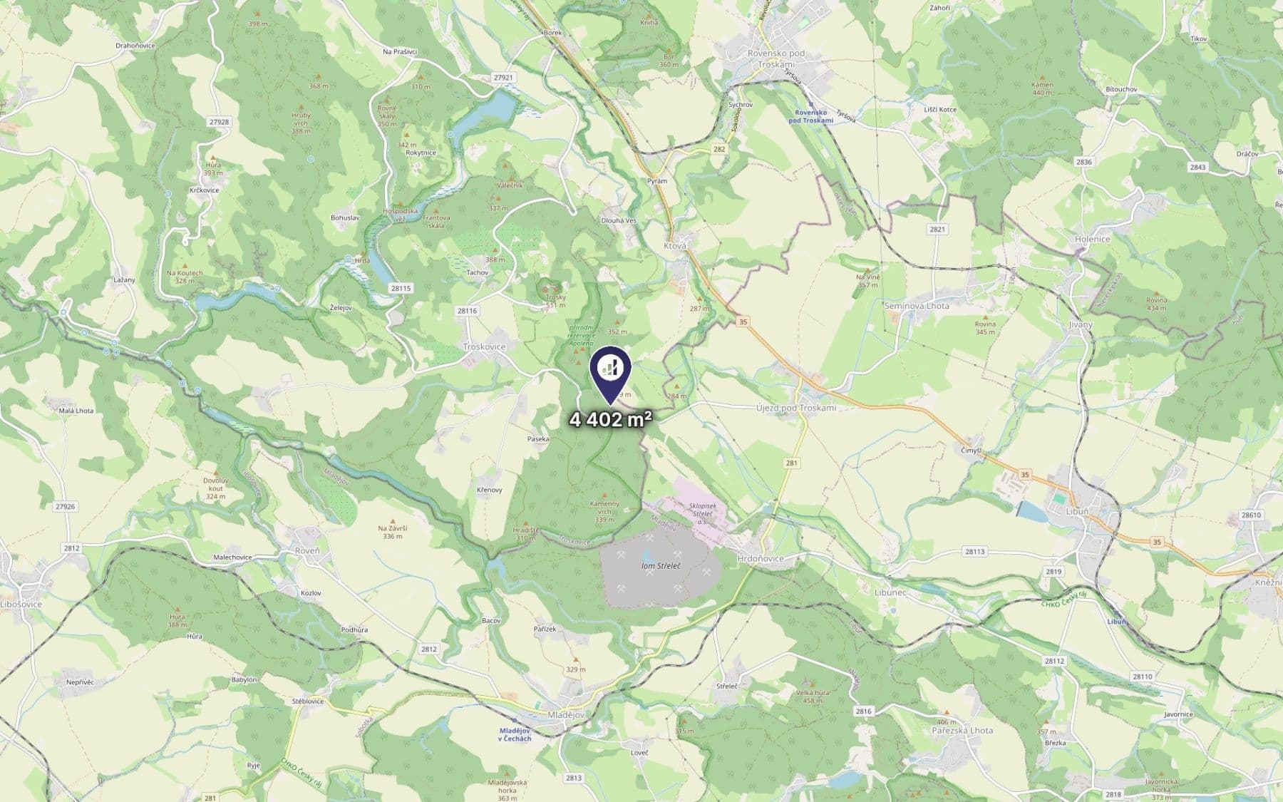 Predaj pozemku 4.402 m², Troskovice, Liberecký kraj Predaj pozemku 4.402 m², Troskovice, Liberecký kraj