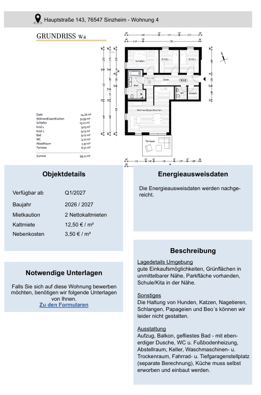 Prenájom bytu 4-izbový 100 m², Hauptstr. 143, Sinzheim, Bádensko-Wurttembersko Prenájom bytu 4-izbový 100 m², Hauptstr. 143, Sinzheim, Bádensko-Wurttembersko