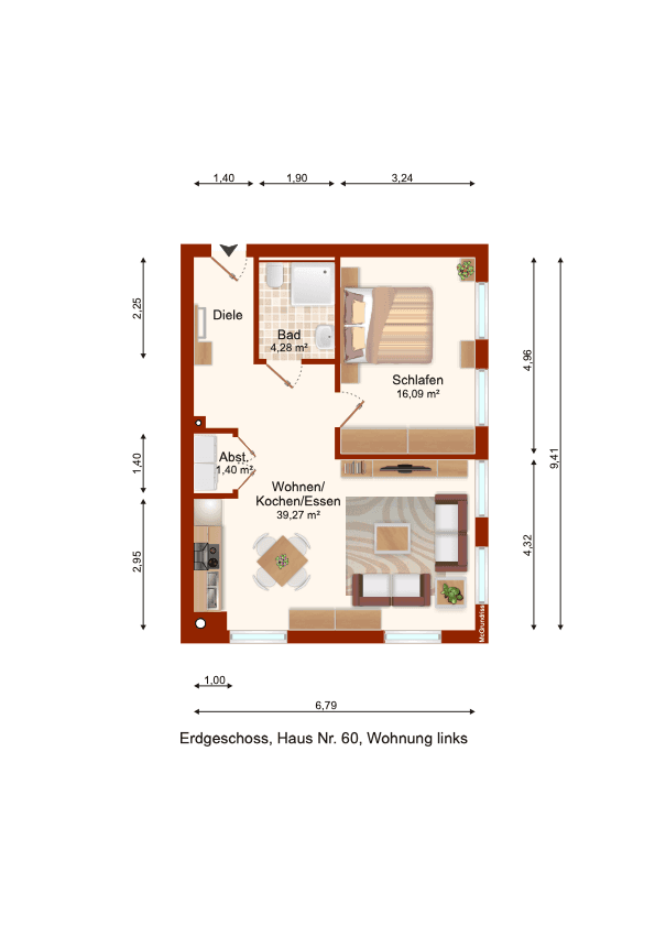 Prenájom bytu 2-izbový 62 m², Alte Landstraße 60, Bergheim, Severné Porýnie - Westfálsko Prenájom bytu 2-izbový 62 m², Alte Landstraße 60, Bergheim, Severné Porýnie - Westfálsko