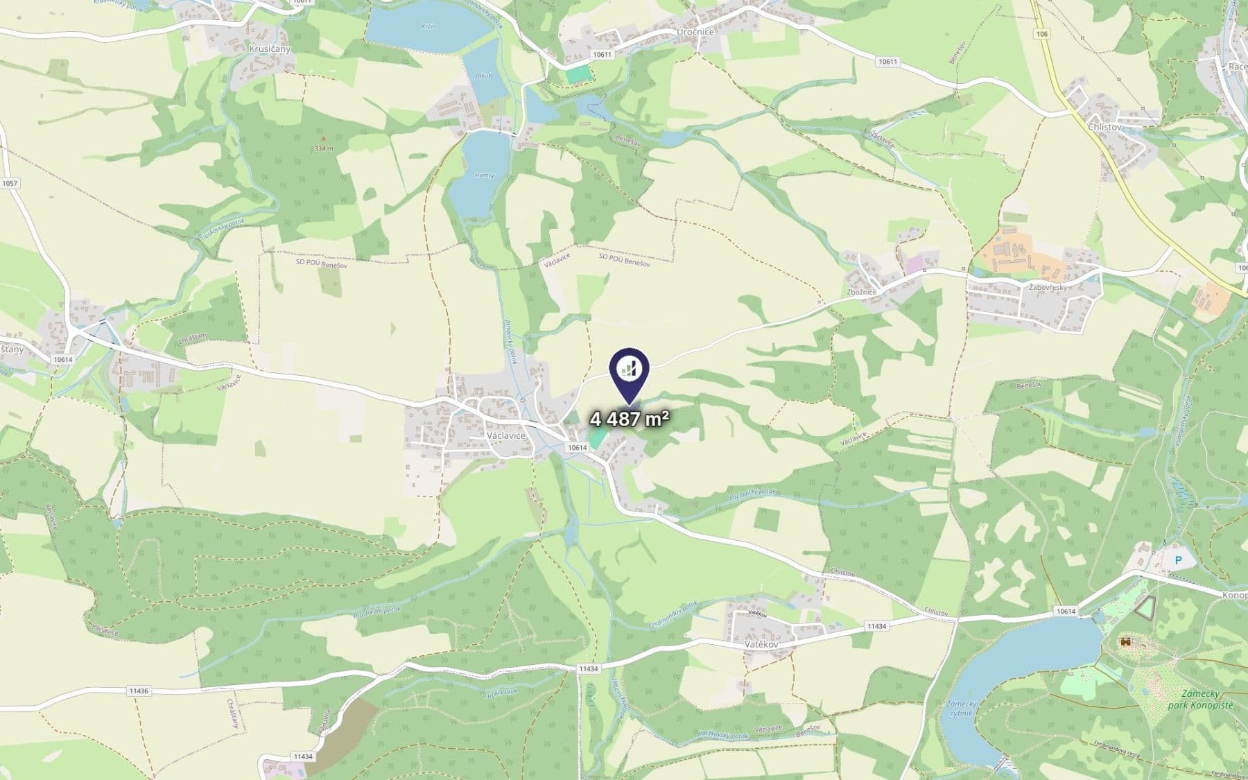 Predaj pozemku 2.244 m², Václavice, Středočeský kraj Predaj pozemku 2.244 m², Václavice, Středočeský kraj