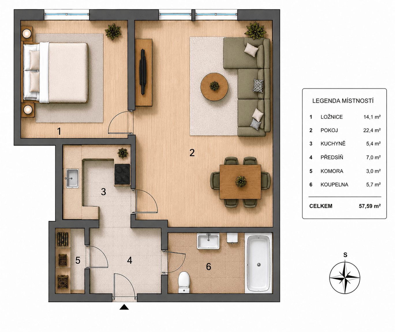 Predaj bytu 2-izbový 58 m², Schnirchova, Praha, Praha Predaj bytu 2-izbový 58 m², Schnirchova, Praha, Praha