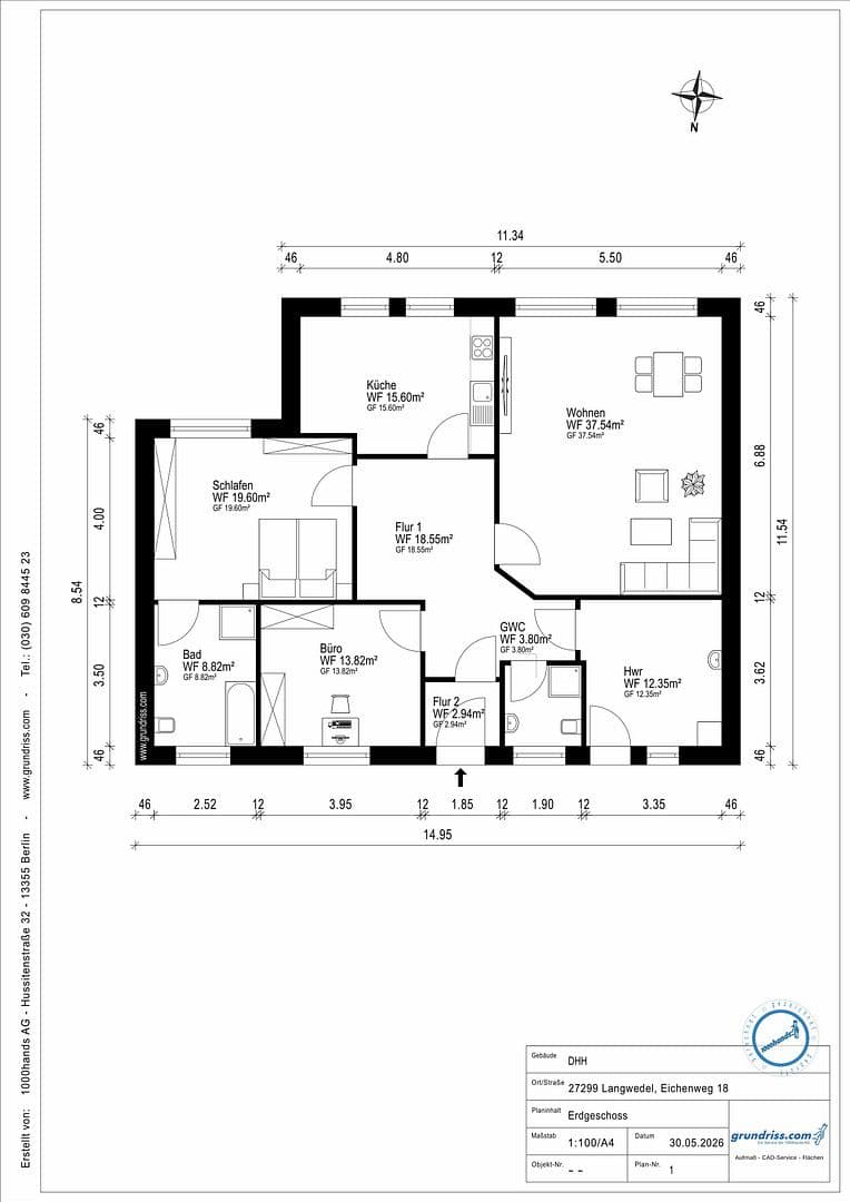 Predaj domu 140 m², pozemok 600 m², Langwedel, Dolné Sasko Predaj domu 140 m², pozemok 600 m², Langwedel, Dolné Sasko
