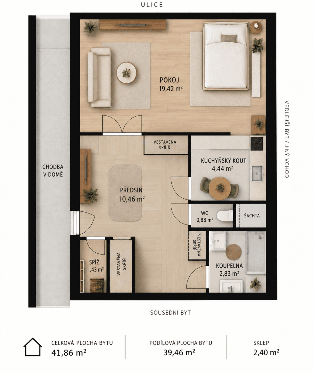 Predaj bytu 1-izbový 42 m², Banskobystrická, Praha, Praha Predaj bytu 1-izbový 42 m², Banskobystrická, Praha, Praha