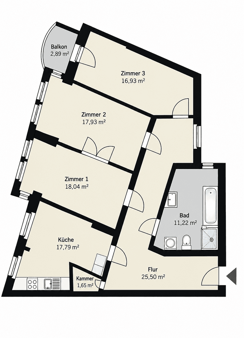 Prenájom bytu 3-izbový 111 m², Ebendorfer Straße 31, Magdeburg, Sasko-Anhaltsko Prenájom bytu 3-izbový 111 m², Ebendorfer Straße 31, Magdeburg, Sasko-Anhaltsko
