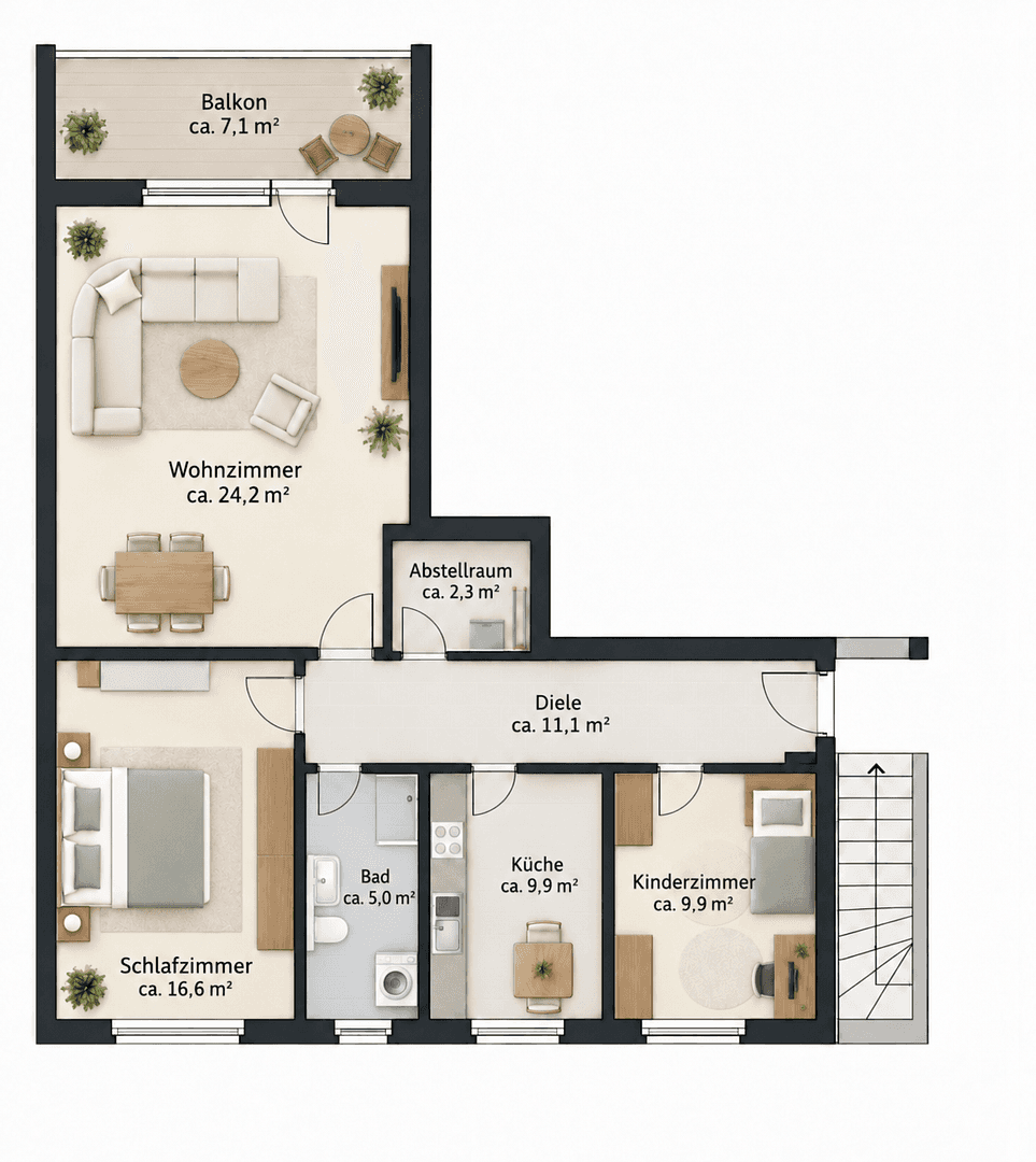 Prenájom bytu 3-izbový 83 m², Egerlandstraße 8a, Solms, Hesensko Prenájom bytu 3-izbový 83 m², Egerlandstraße 8a, Solms, Hesensko