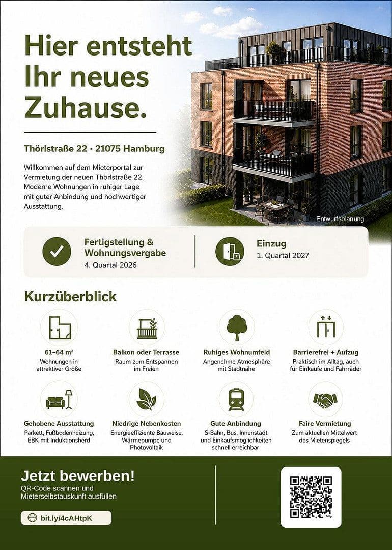 Prenájom bytu 3-izbový 65 m², Thörlstrasse, 22, Hamburg, Hamburg Prenájom bytu 3-izbový 65 m², Thörlstrasse, 22, Hamburg, Hamburg