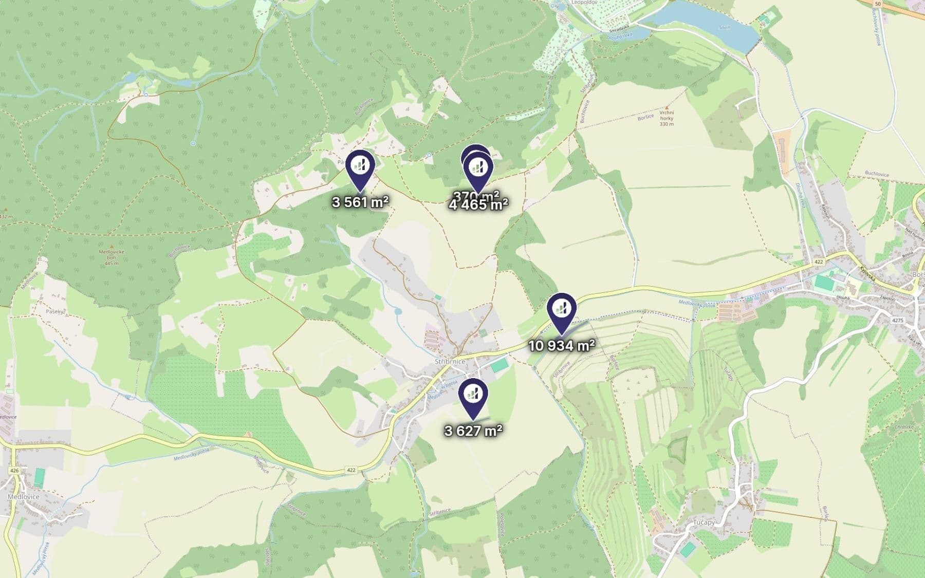 Predaj pozemku 5.739 m², Stříbrnice, Zlínský kraj Predaj pozemku 5.739 m², Stříbrnice, Zlínský kraj