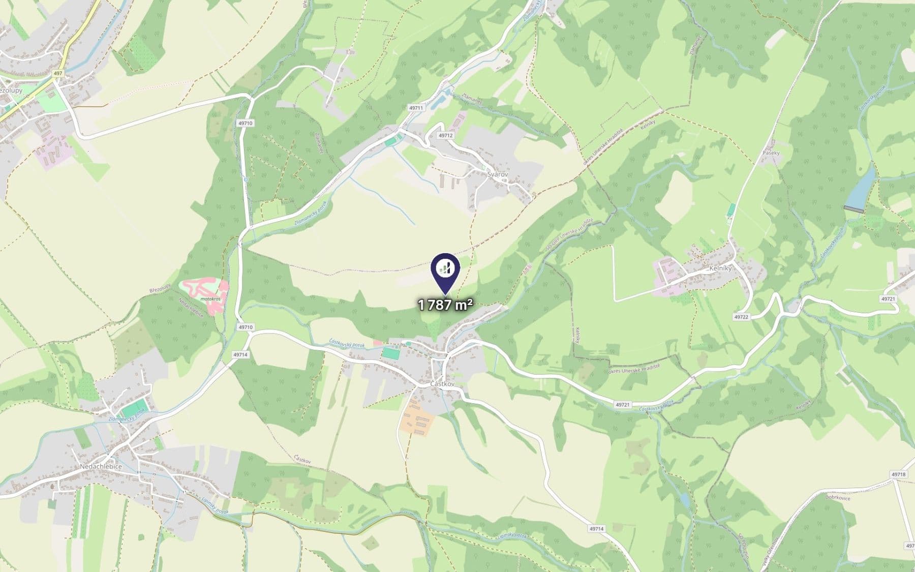 Predaj pozemku 1.787 m², Částkov, Zlínský kraj Predaj pozemku 1.787 m², Částkov, Zlínský kraj