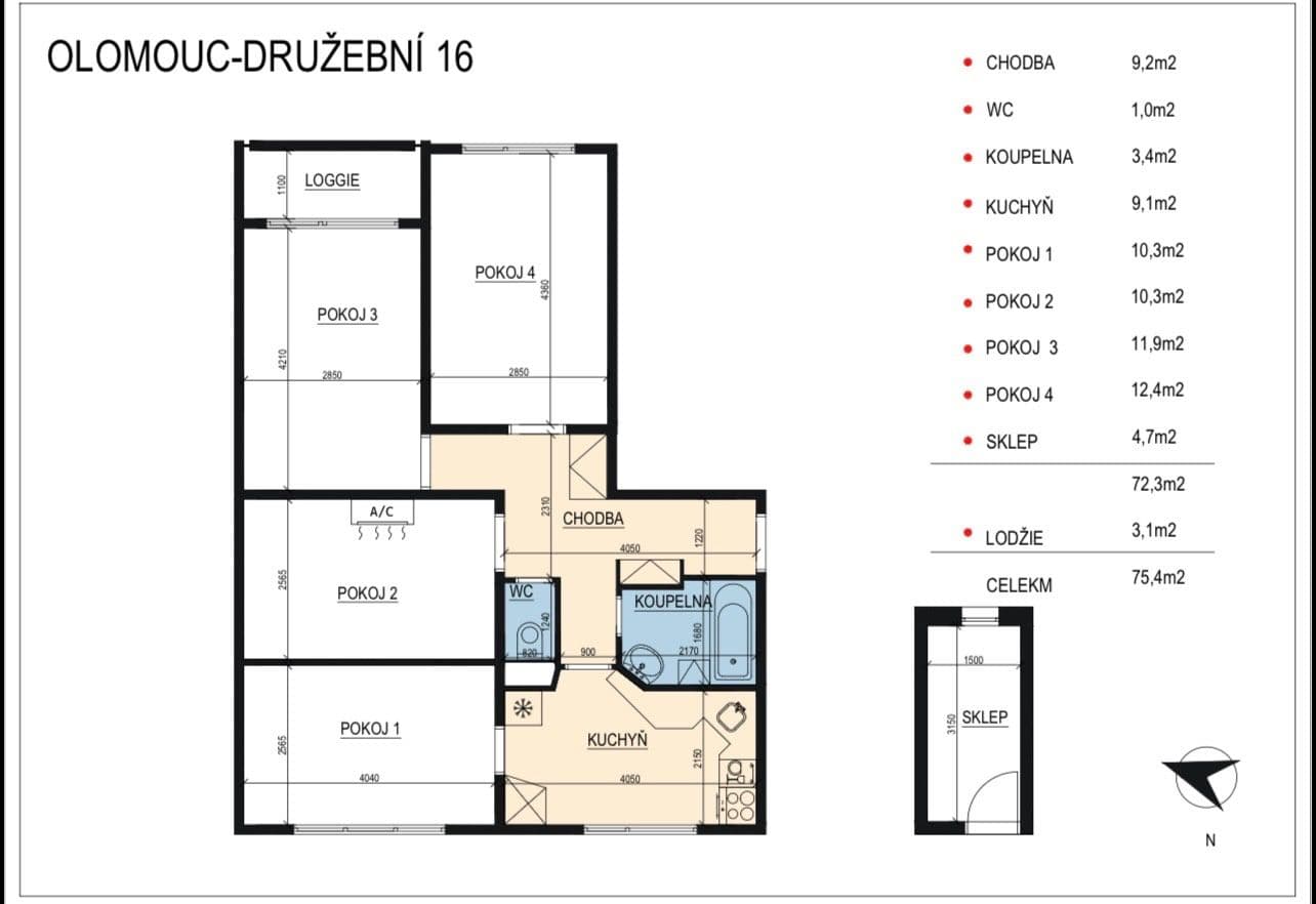 Predaj bytu 4-izbový 72 m², Družební, Olomouc, Olomoucký kraj Predaj bytu 4-izbový 72 m², Družební, Olomouc, Olomoucký kraj