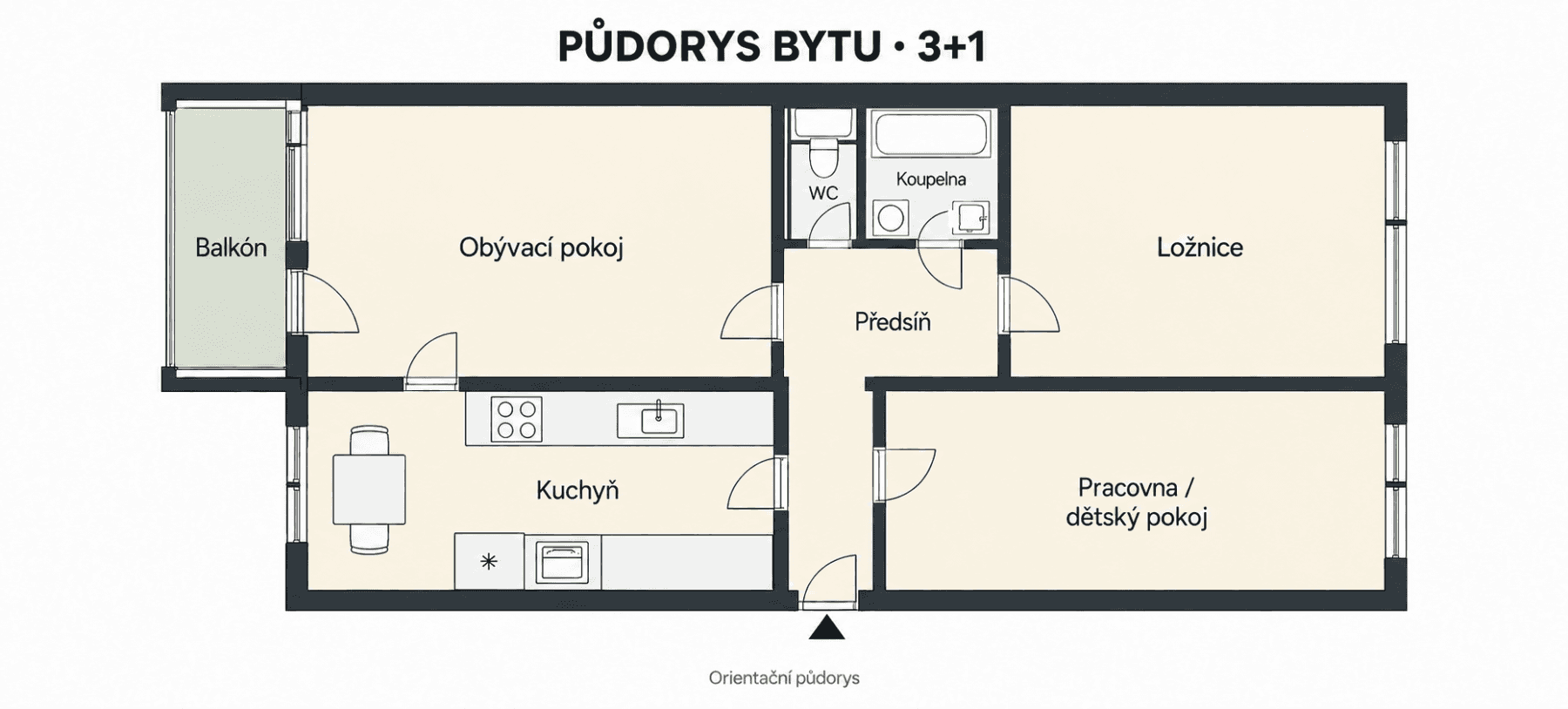 Prenájom bytu 3-izbový 72 m², Plevenská, Praha, Praha Prenájom bytu 3-izbový 72 m², Plevenská, Praha, Praha