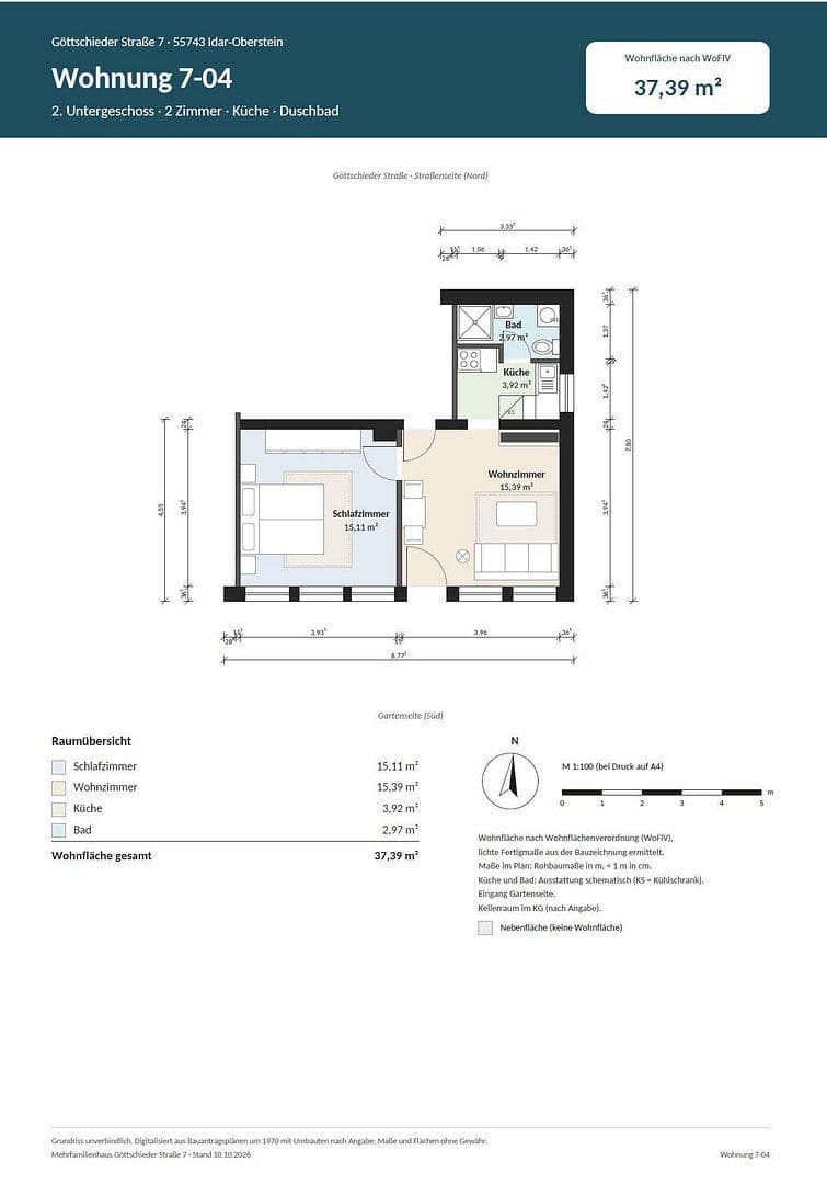 Prenájom bytu 2-izbový 38 m², Göttschieder Str. 7, Idar-Oberstein, Porýnie-Falcko Prenájom bytu 2-izbový 38 m², Göttschieder Str. 7, Idar-Oberstein, Porýnie-Falcko