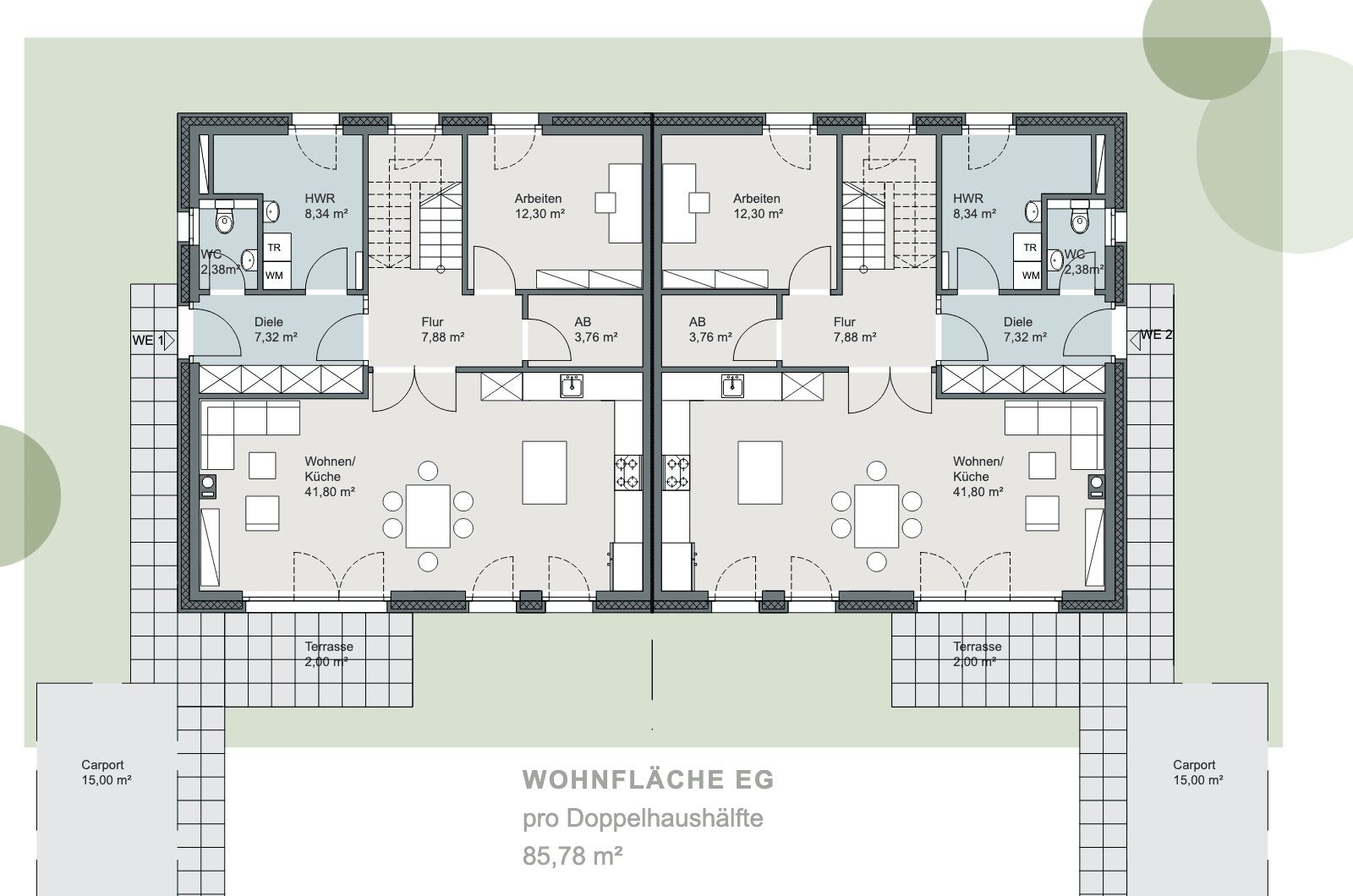 Predaj domu 157 m², pozemok 393 m², Glockenapfel-Ring 2 & 2A, Horneburg, Dolné Sasko Predaj domu 157 m², pozemok 393 m², Glockenapfel-Ring 2 & 2A, Horneburg, Dolné Sasko