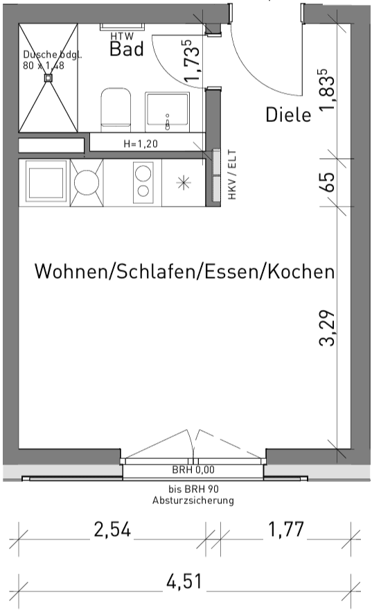 Prenájom bytu 1-izbový 26 m², Maximilianstrasse 43, Nürnberg, Bavorsko Prenájom bytu 1-izbový 26 m², Maximilianstrasse 43, Nürnberg, Bavorsko