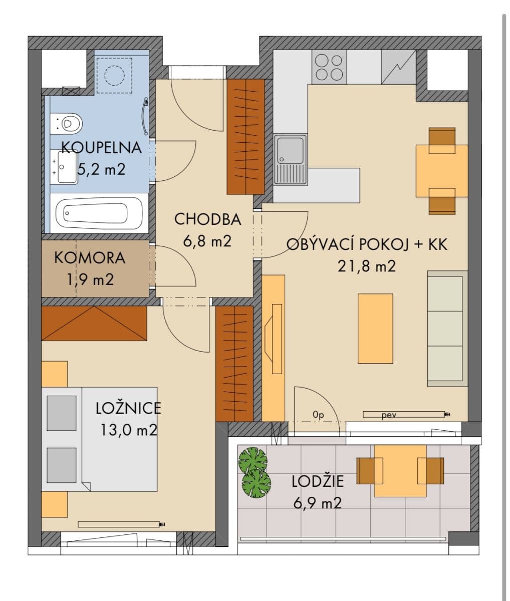 Prenájom bytu 2-izbový 51 m², Gollové, Praha, Praha Prenájom bytu 2-izbový 51 m², Gollové, Praha, Praha