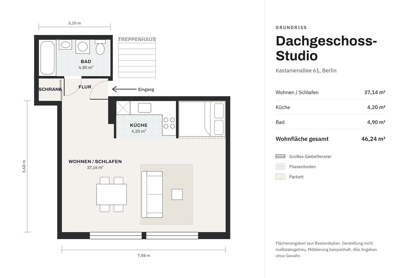 Predaj bytu 1-izbový 46 m², Kastanienallee 61, Berlin, Berlín Predaj bytu 1-izbový 46 m², Kastanienallee 61, Berlin, Berlín