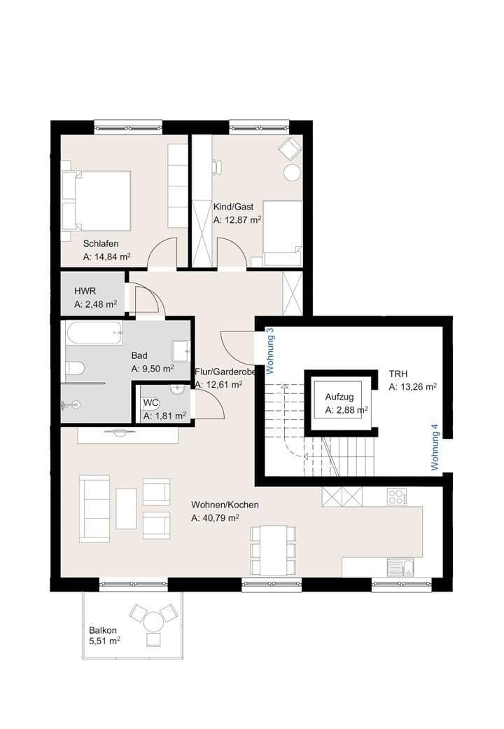 Prenájom bytu 3-izbový 97 m², Egbersstr. 2 a, Wallenhorst, Dolné Sasko Prenájom bytu 3-izbový 97 m², Egbersstr. 2 a, Wallenhorst, Dolné Sasko