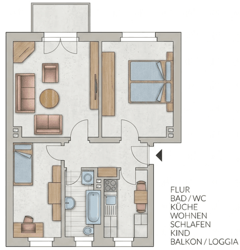 Prenájom bytu 3-izbový 63 m², Zur Siedlung 25, Jahnatal, Sasko Prenájom bytu 3-izbový 63 m², Zur Siedlung 25, Jahnatal, Sasko