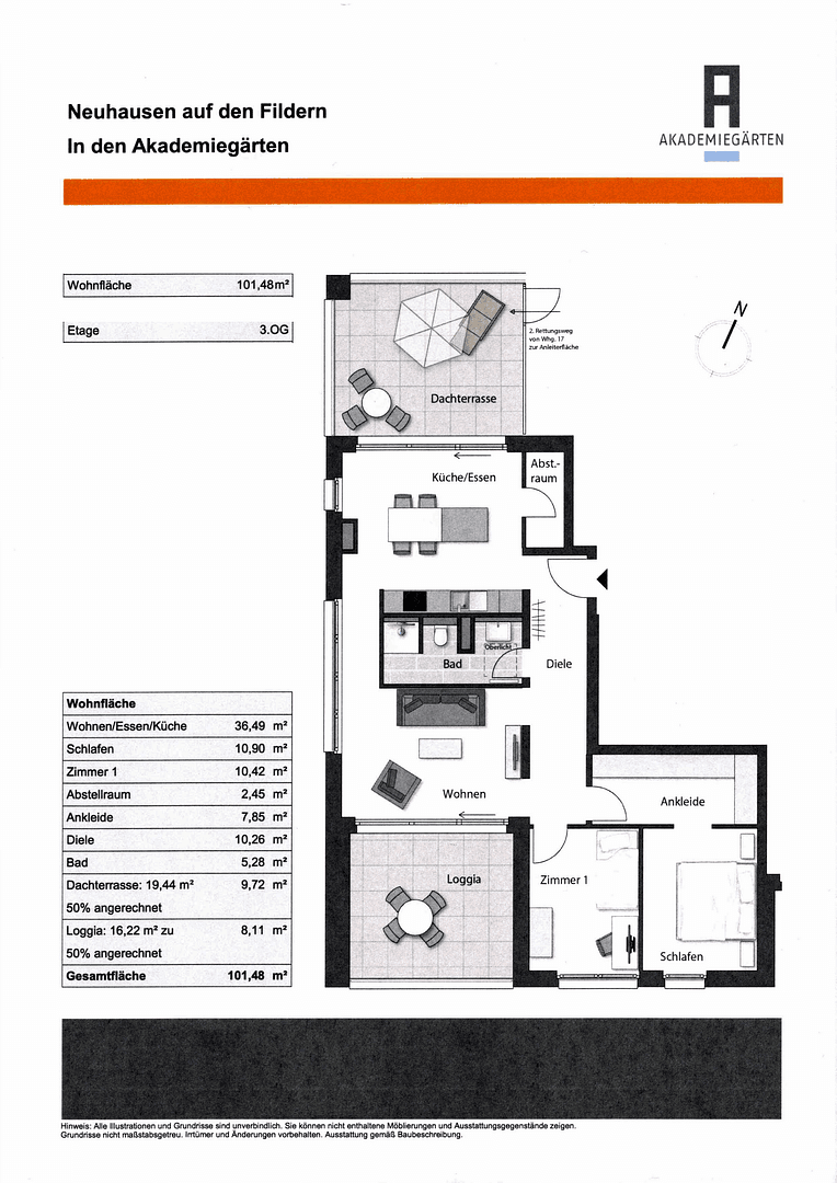 Prenájom bytu 3-izbový 102 m², In den Akademiegärten 3, Neuhausen auf den Fildern, Bádensko-Wurttembersko Prenájom bytu 3-izbový 102 m², In den Akademiegärten 3, Neuhausen auf den Fildern, Bádensko-Wurttembersko