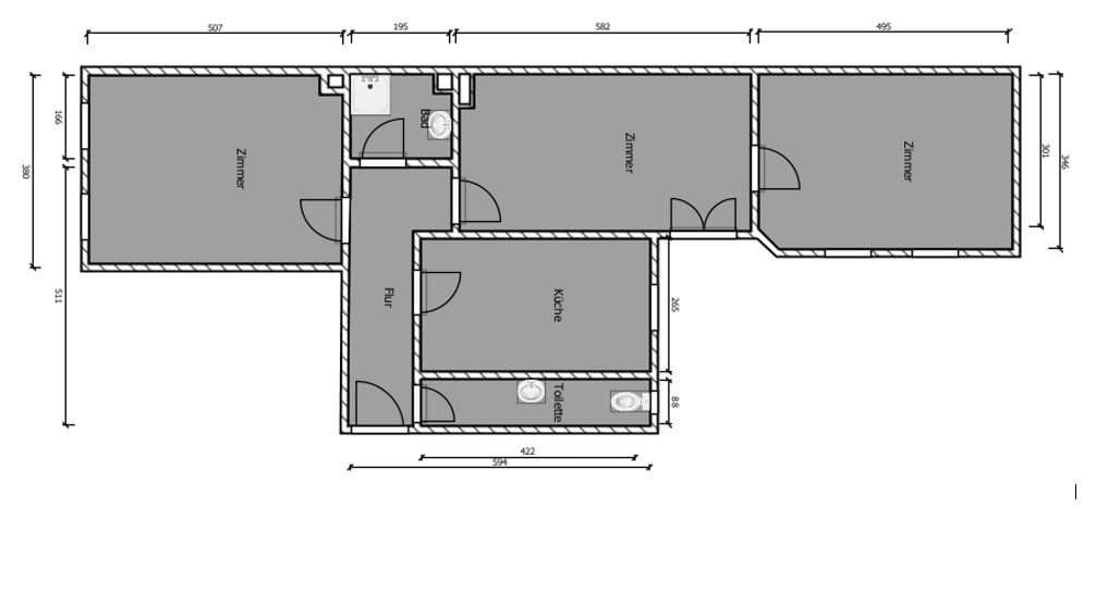 Prenájom bytu 3-izbový 81 m², Sagisdorfer Straße 7, Halle, Sasko-Anhaltsko Prenájom bytu 3-izbový 81 m², Sagisdorfer Straße 7, Halle, Sasko-Anhaltsko