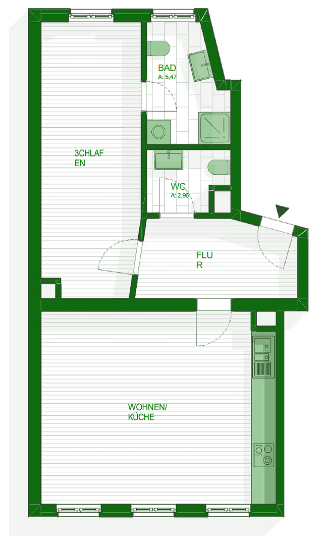 Prenájom bytu 2-izbový 61 m², Wittstockstraße 6, Leipzig, Sasko Prenájom bytu 2-izbový 61 m², Wittstockstraße 6, Leipzig, Sasko