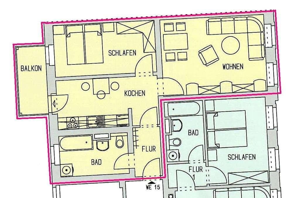 Predaj bytu 2-izbový 58 m², Chemnitz, Sasko Predaj bytu 2-izbový 58 m², Chemnitz, Sasko
