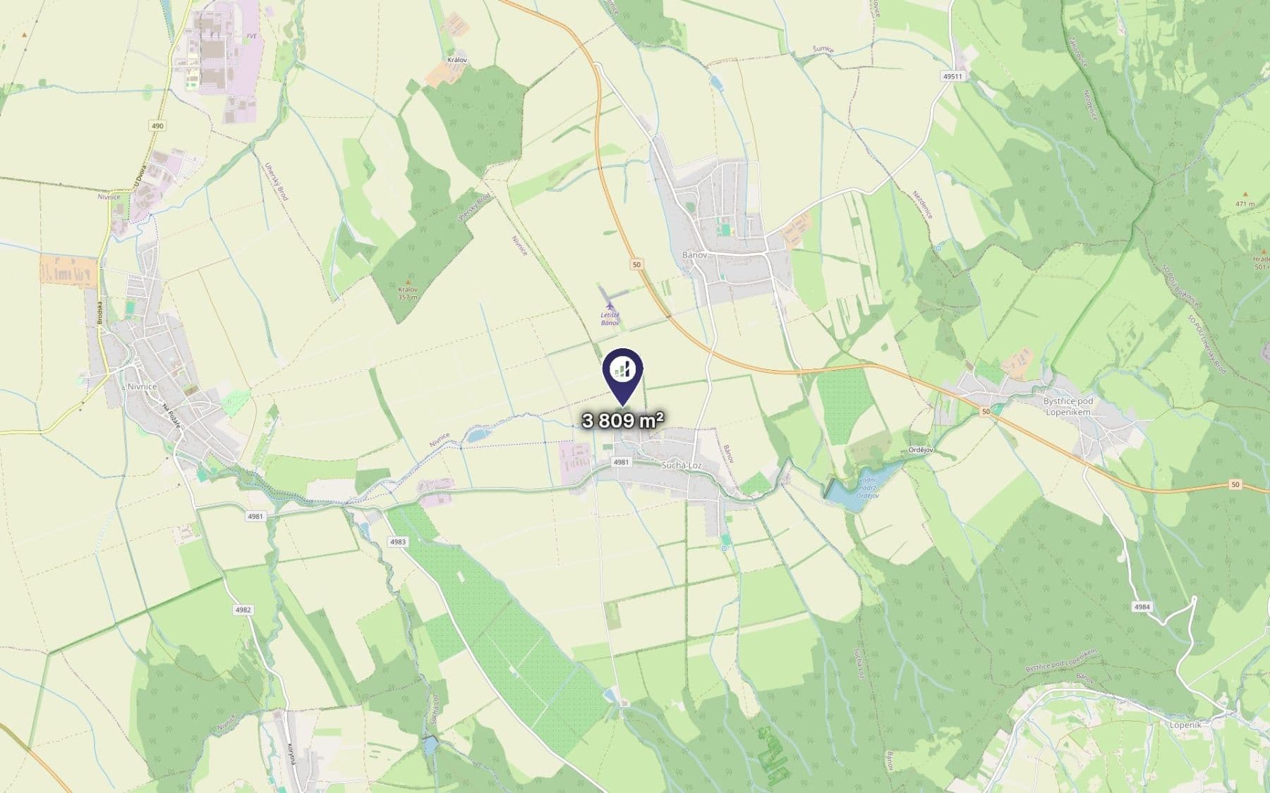 Predaj pozemku 3.809 m², Suchá Loz, Zlínský kraj Predaj pozemku 3.809 m², Suchá Loz, Zlínský kraj