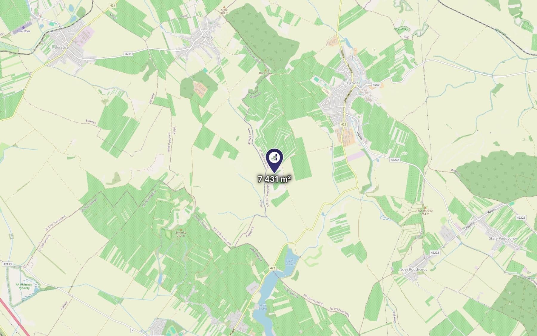 Predaj pozemku 7.431 m², Čejkovice, Jihomoravský kraj Predaj pozemku 7.431 m², Čejkovice, Jihomoravský kraj