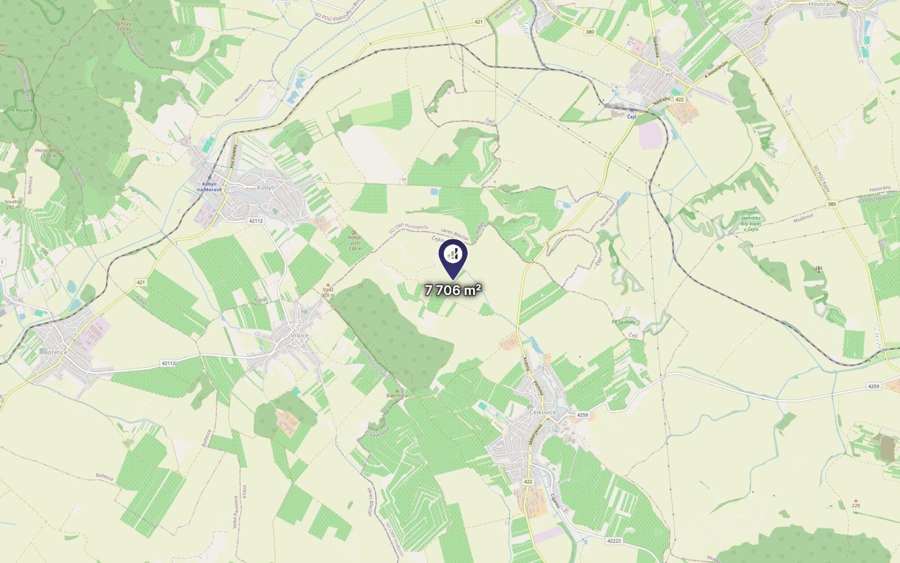 Predaj pozemku 7.706 m², Čejkovice, Jihomoravský kraj Predaj pozemku 7.706 m², Čejkovice, Jihomoravský kraj