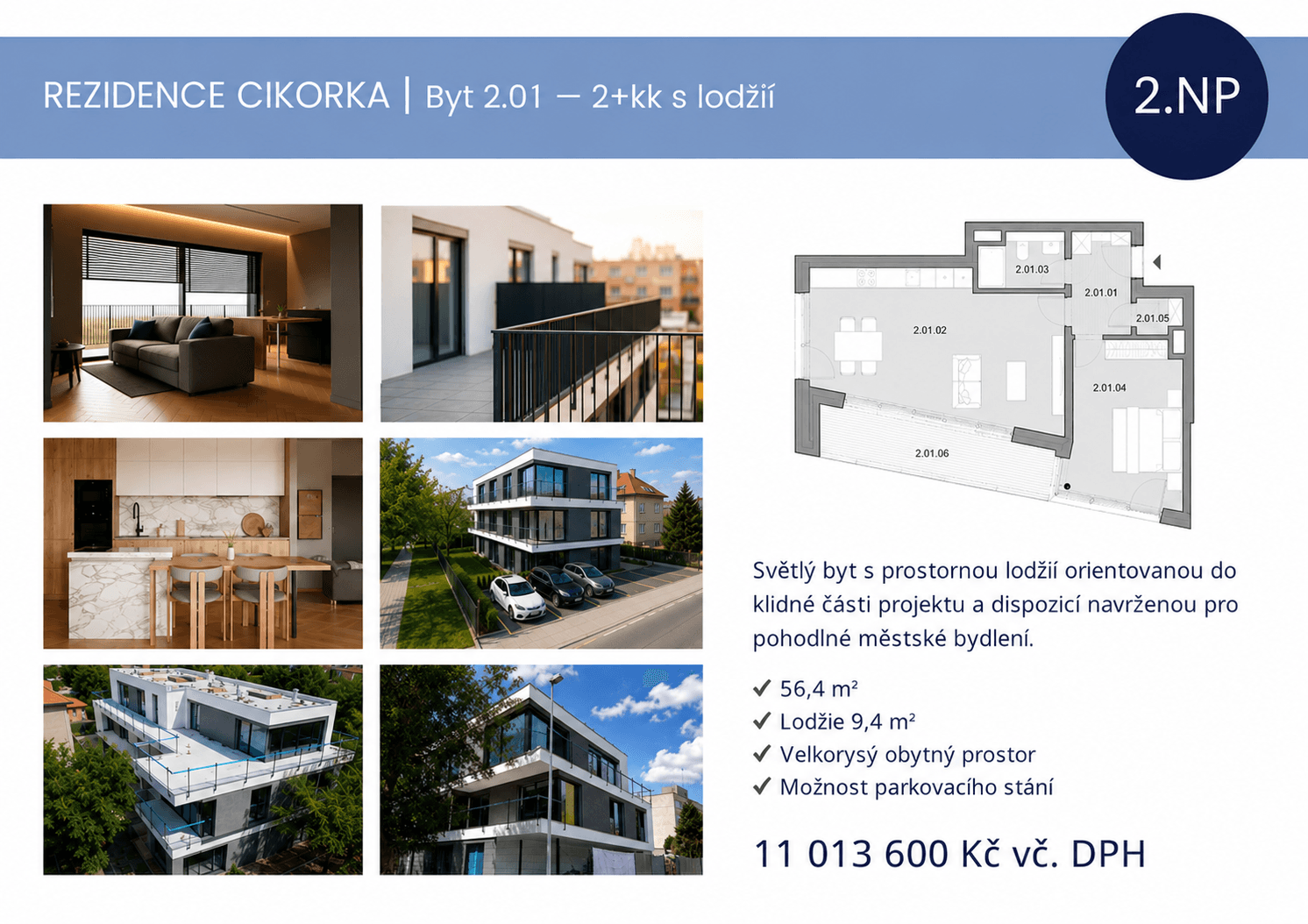 Predaj bytu 2-izbový 56 m², Na Cikorce, Praha, Praha Predaj bytu 2-izbový 56 m², Na Cikorce, Praha, Praha