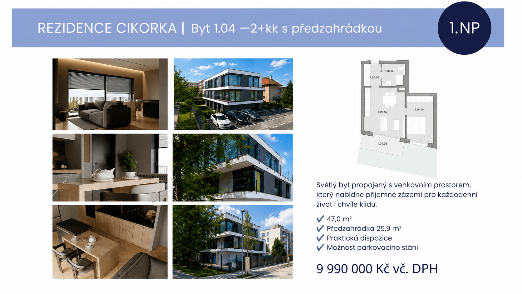 Predaj bytu 2-izbový 47 m², Na Cikorce, Praha, Praha Predaj bytu 2-izbový 47 m², Na Cikorce, Praha, Praha
