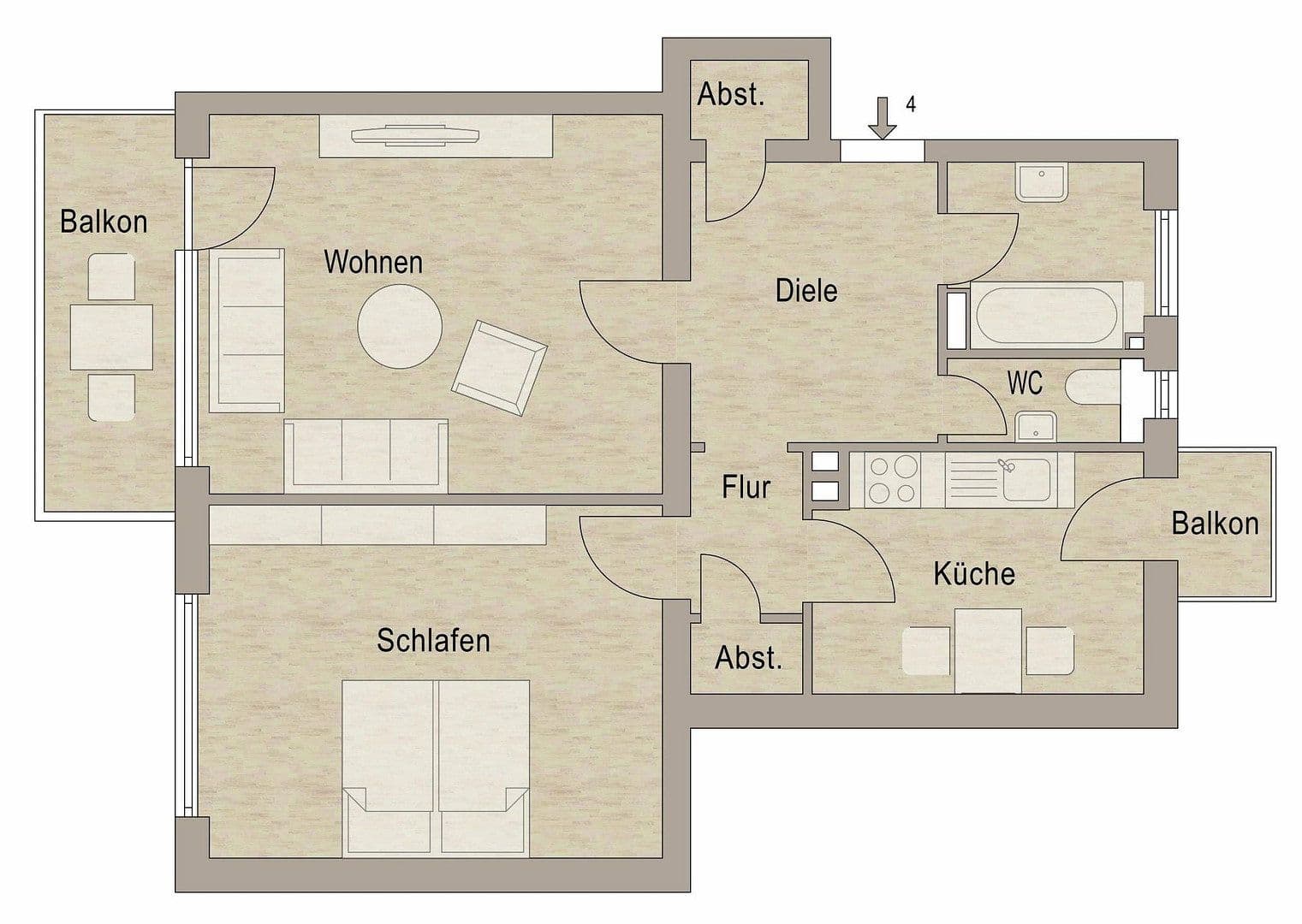 Predaj bytu 2-izbový 69 m², Gluck Straße 2, Mannheim, Bádensko-Wurttembersko Predaj bytu 2-izbový 69 m², Gluck Straße 2, Mannheim, Bádensko-Wurttembersko