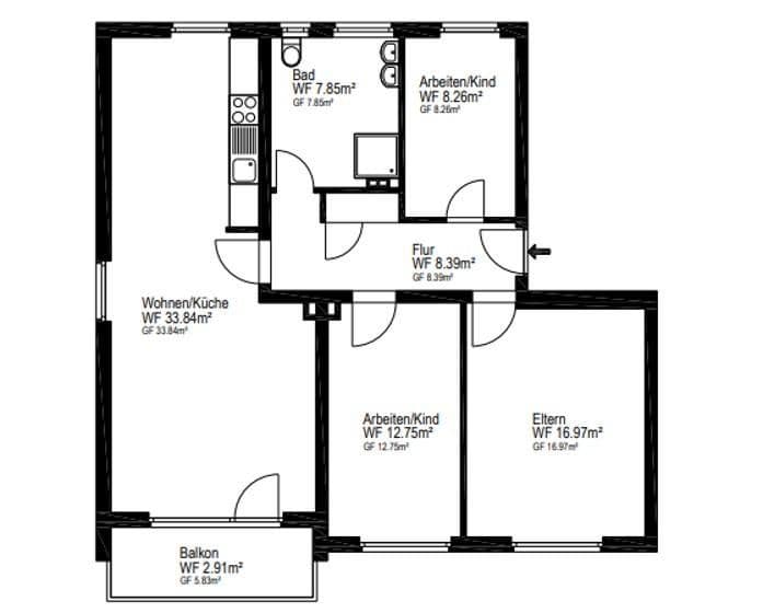 Predaj bytu 4-izbový 90 m², Ingolstadt, Bavorsko Predaj bytu 4-izbový 90 m², Ingolstadt, Bavorsko