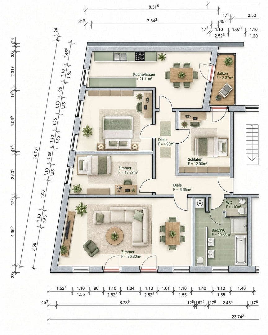 Prenájom bytu 4-izbový 128 m², Thiemstraße 10, Magdeburg, Sasko-Anhaltsko Prenájom bytu 4-izbový 128 m², Thiemstraße 10, Magdeburg, Sasko-Anhaltsko