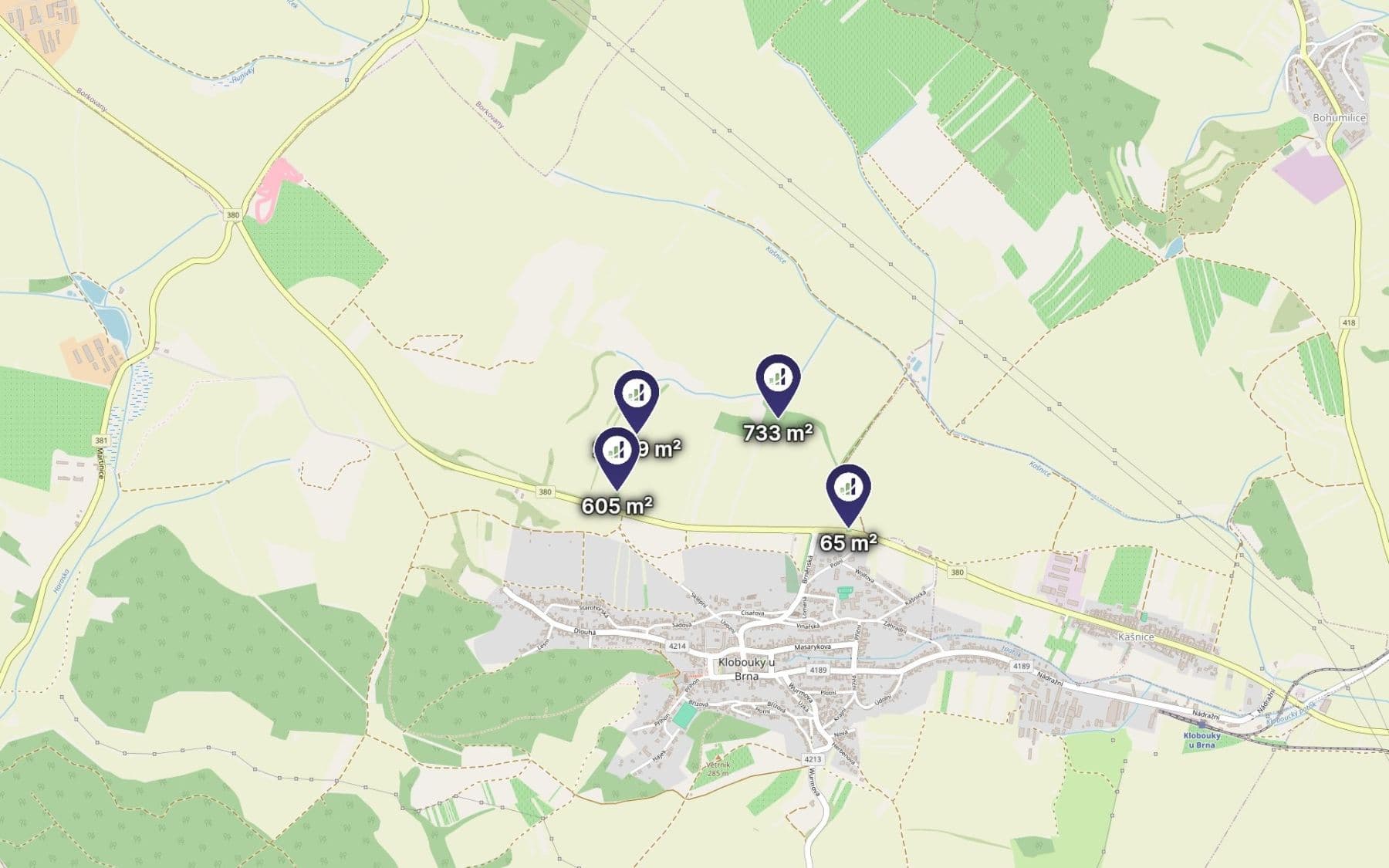Predaj pozemku 4.392 m², Klobouky u Brna, Jihomoravský kraj Predaj pozemku 4.392 m², Klobouky u Brna, Jihomoravský kraj