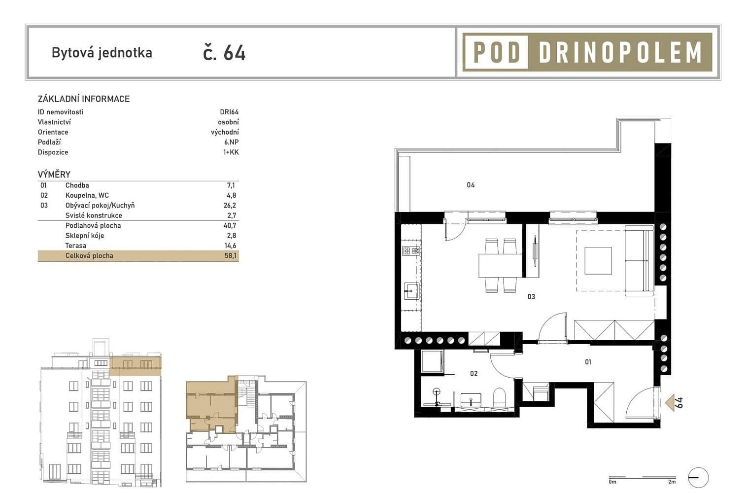 Prenájom bytu 1-izbový 41 m², Pod Drinopolem, Praha, Praha Prenájom bytu 1-izbový 41 m², Pod Drinopolem, Praha, Praha