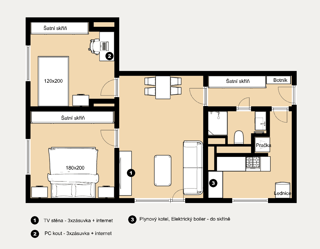 Predaj bytu 3-izbový 63 m², Lipová-lázně, Olomoucký kraj Predaj bytu 3-izbový 63 m², Lipová-lázně, Olomoucký kraj